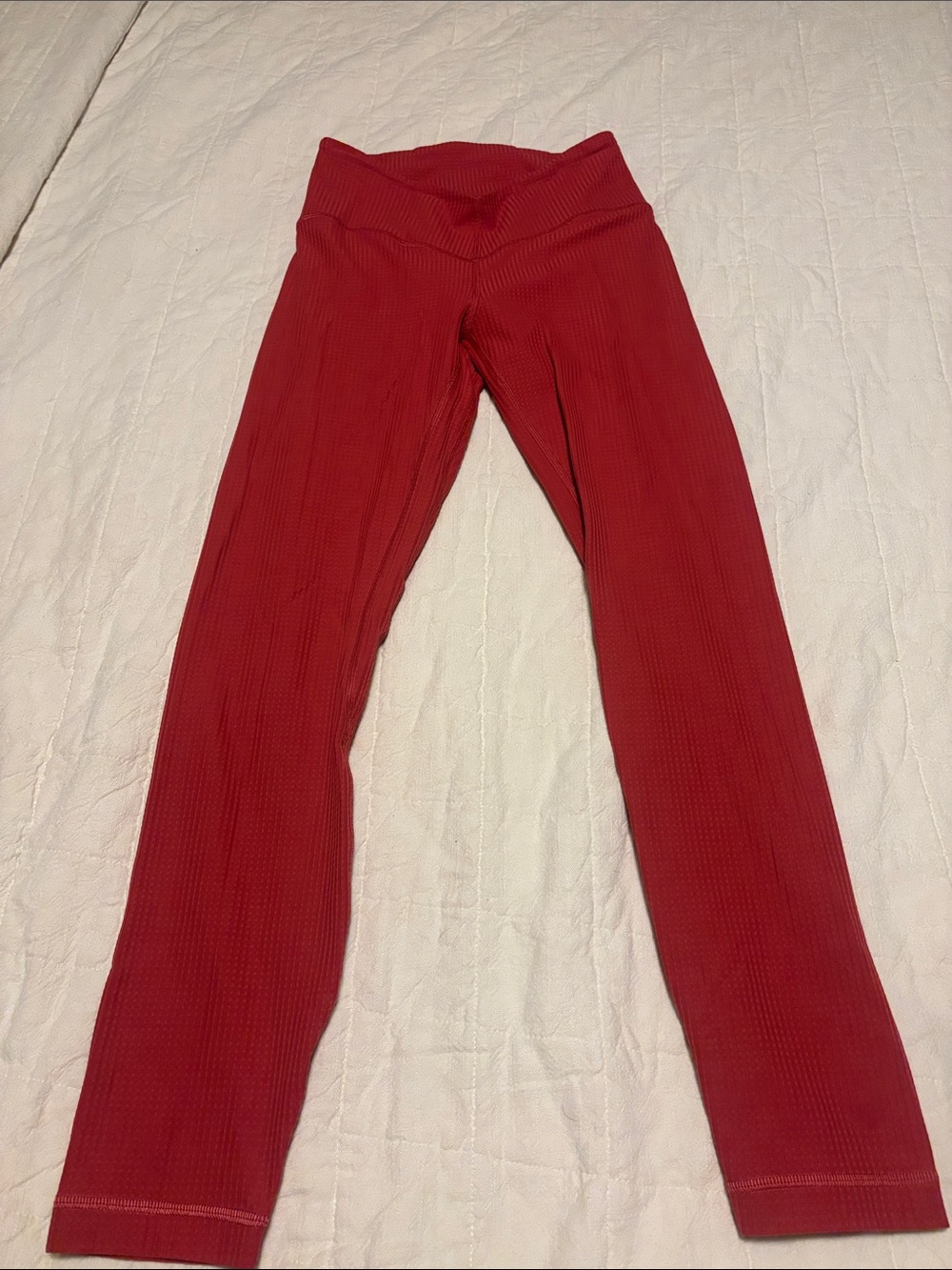 lululemon athletica Red Ribbed Leggings